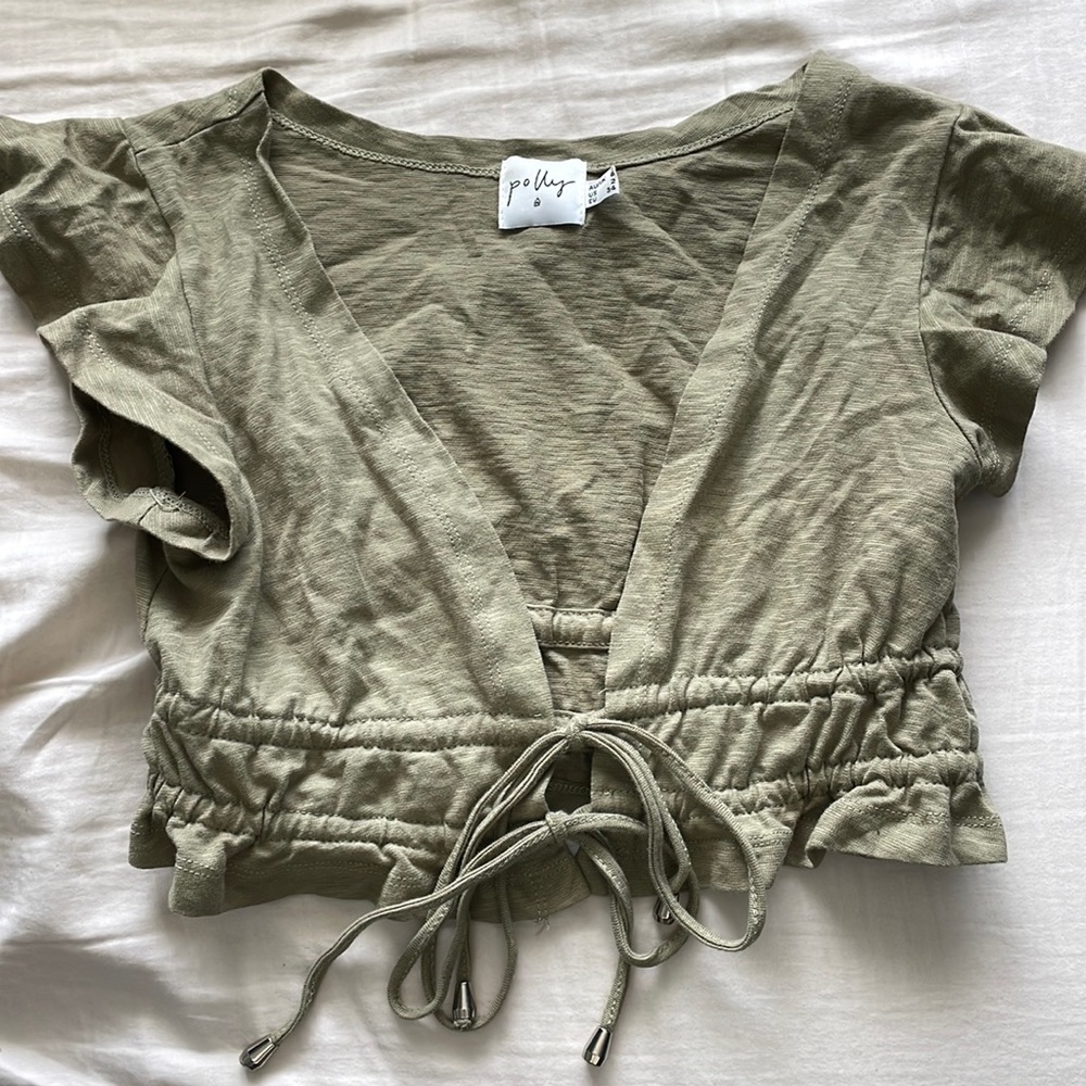 Princess Polly green tie top